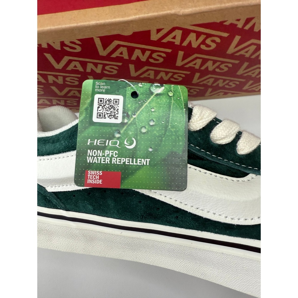 Vans Knu Skool Pig Suede Green Sneakers Water Repellent VN000CS0CX2 Mens 11 NEW - Picture 7 of 9